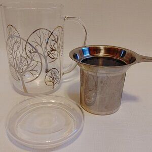 BEAUTIFUL Davids Tea Glass Nordic Mug with Lid and Strainer Davids Tea L…